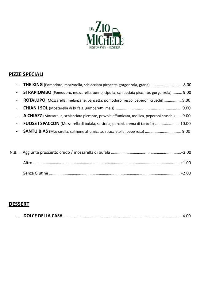 Menu_DA ZIO MICHELE - Ristorante Pizzeria_Senise_image_2