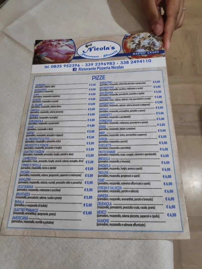 Menu_Trattoria Ristorante Pizzeria Nicola's_Scanzano Jonico_image_1