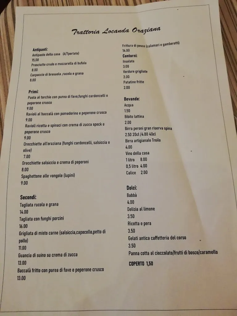 Menü_Locanda Oraziana_Venosa_Bild_2
