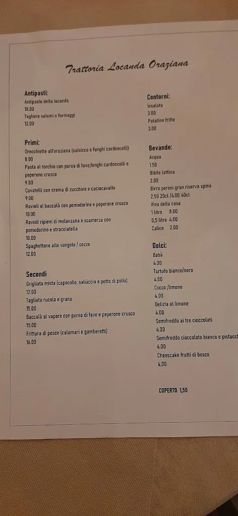 Menü_Locanda Oraziana_Venosa_Bild_3