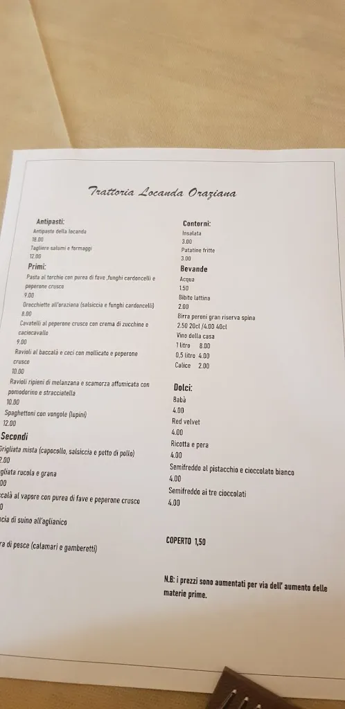 Menü_Locanda Oraziana_Venosa_Bild_4