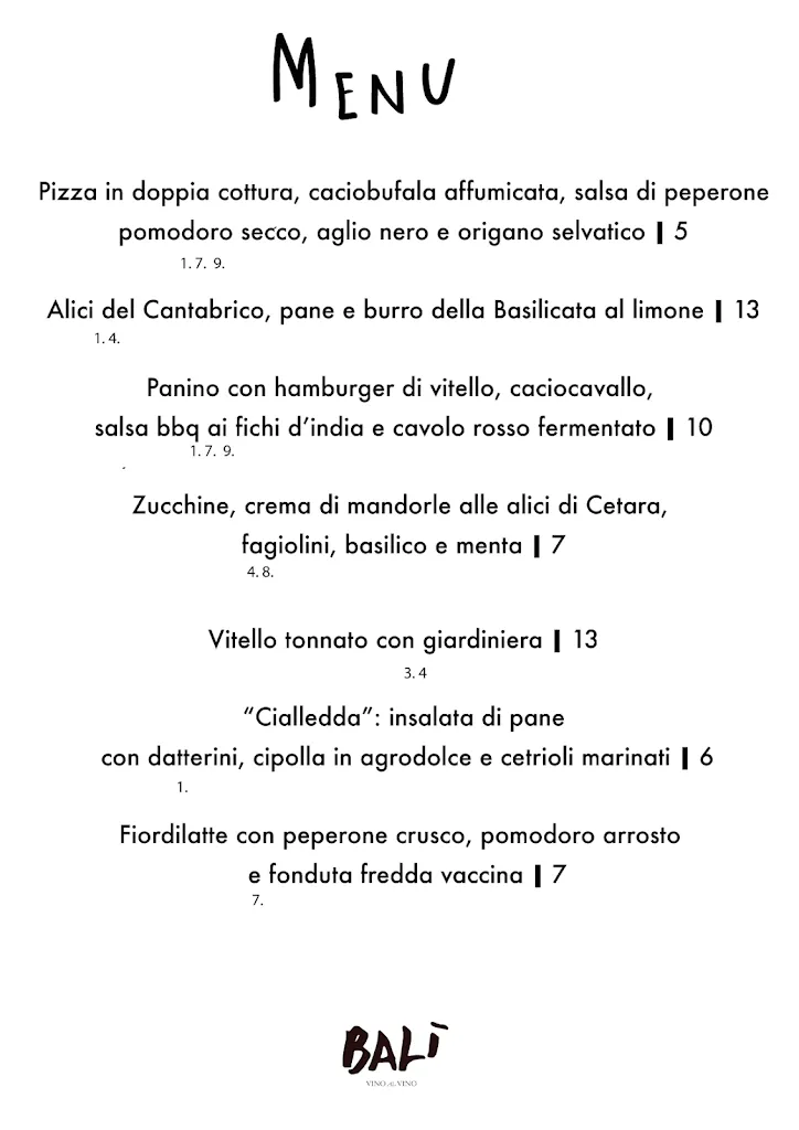 Menu_Balì - Vineria con cucina_Venosa_image_1