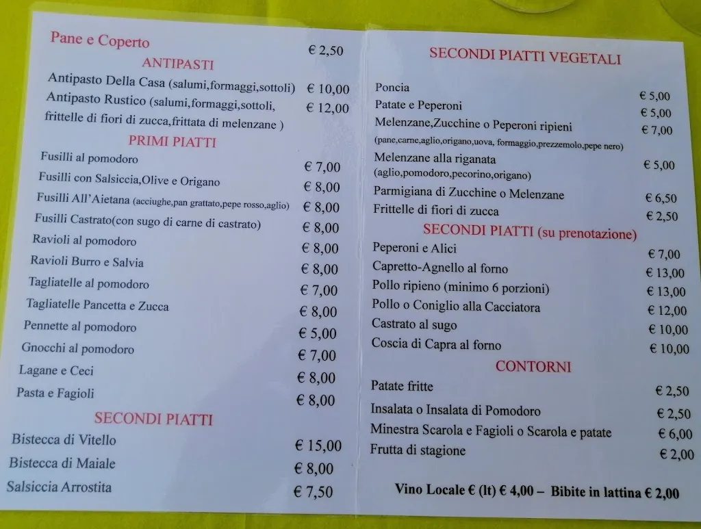 Menu_Trattoria Da Maria Di Laprovitera Francesco_Aieta_immagine_1