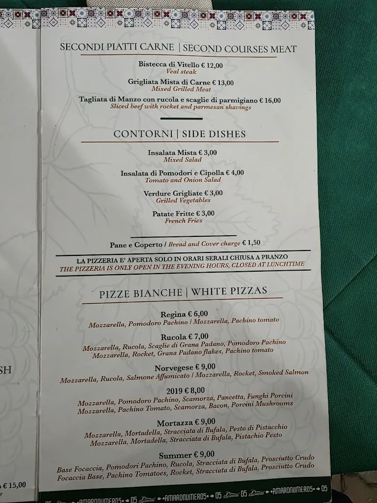 Menu_Trattoria Pizzeria 