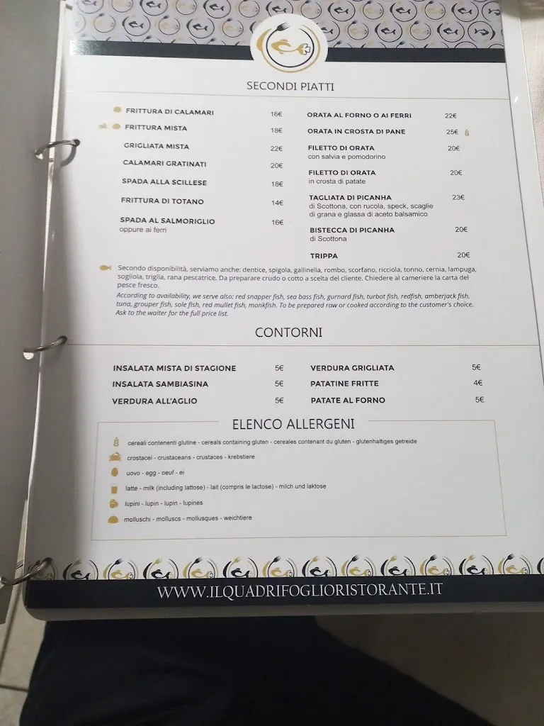 Menu_Ristorante Il Quadrifoglio - Ristorante Specialità Pesce_Acconia_image_1
