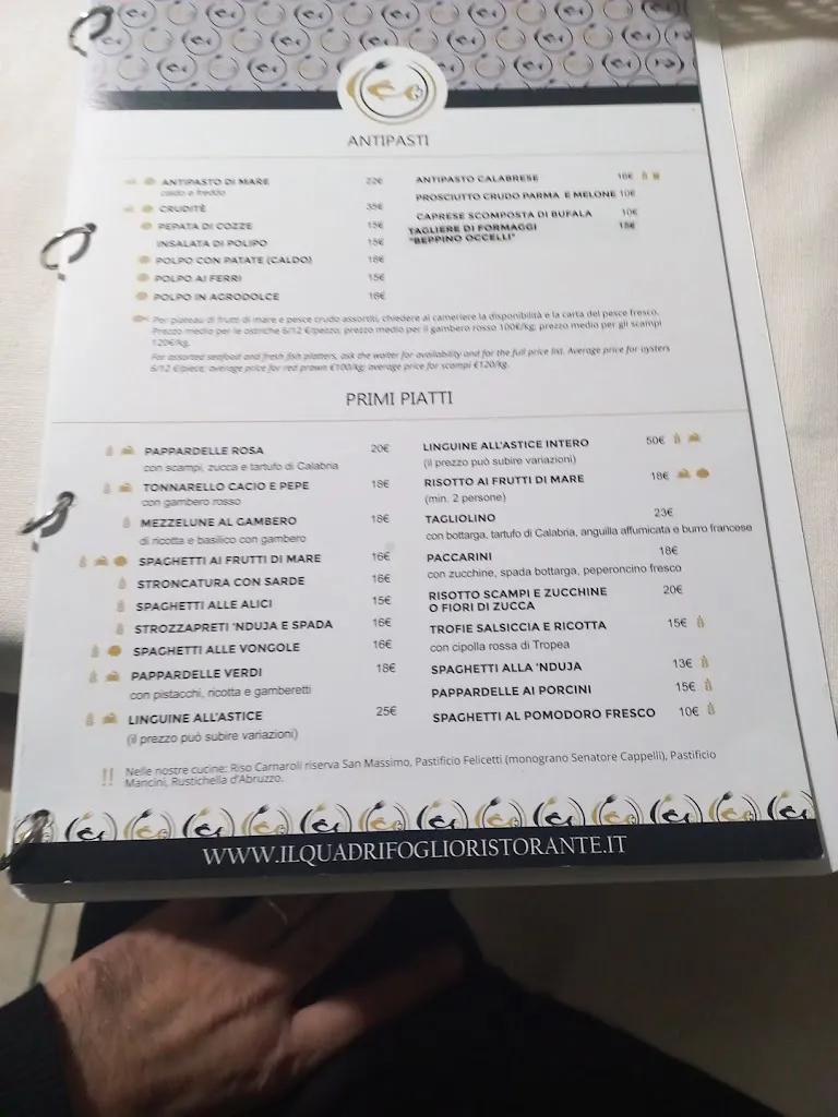 Menu_Ristorante Il Quadrifoglio - Ristorante Specialità Pesce_Acconia_image_2