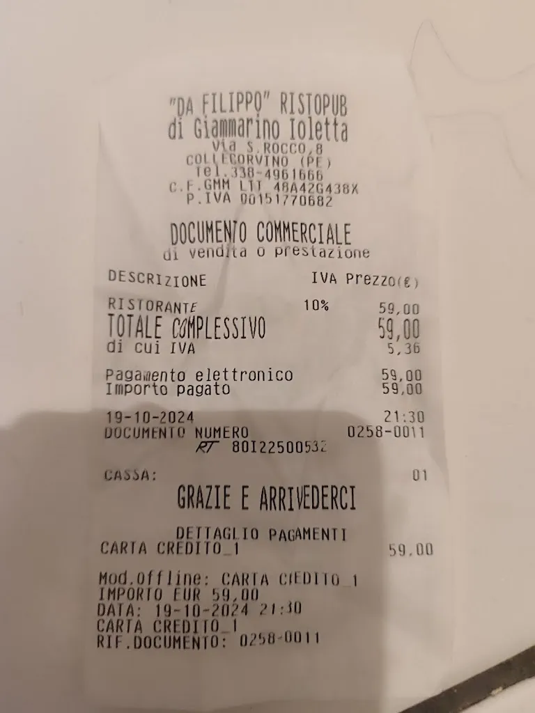 Francesco Papaccioli_Da Filippo GABRIELE_Collecorvino_review