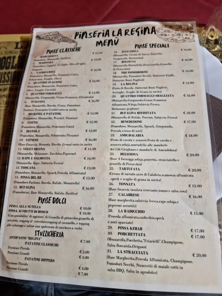 Menu_Pinseria La Regina_Amendolara_immagine_1