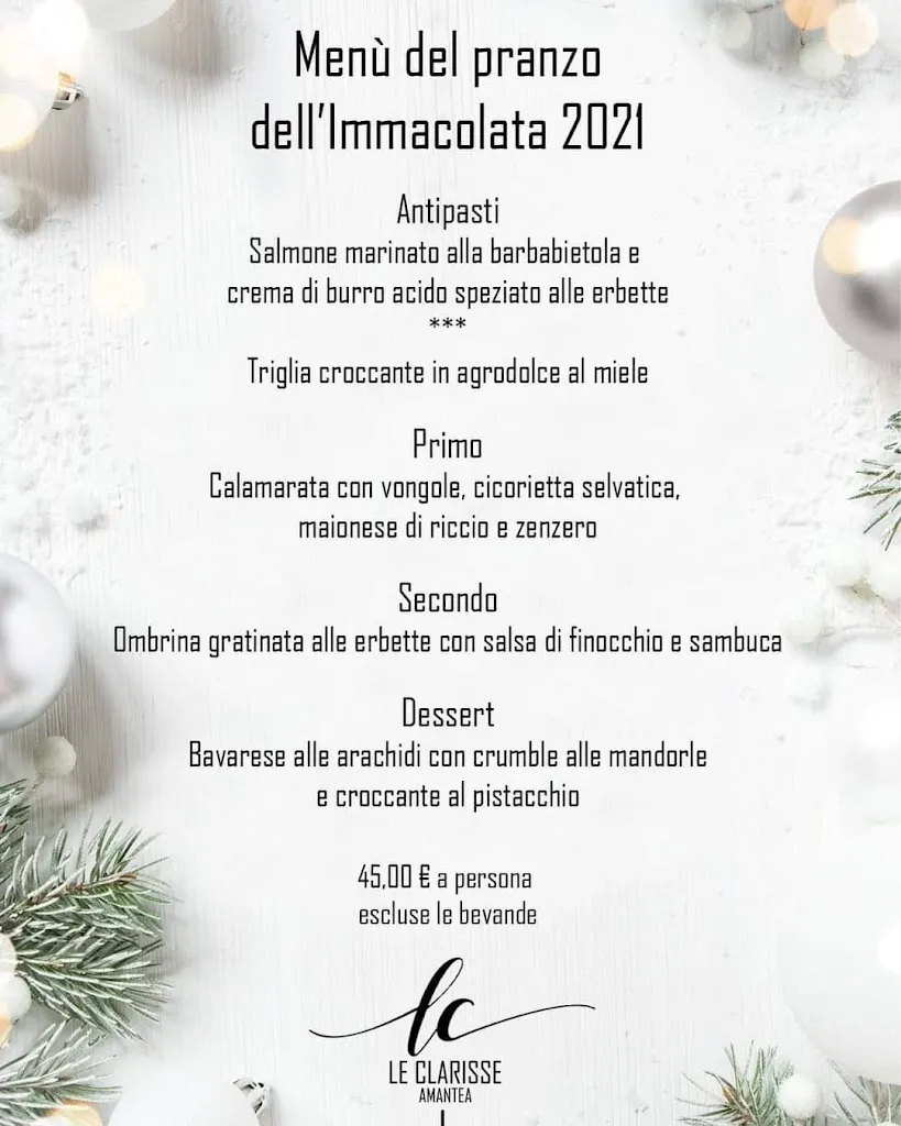 Menu_Ristorante Albergo Le Clarisse - Hotel 4 Stelle - Amantea _Amantea_image_1