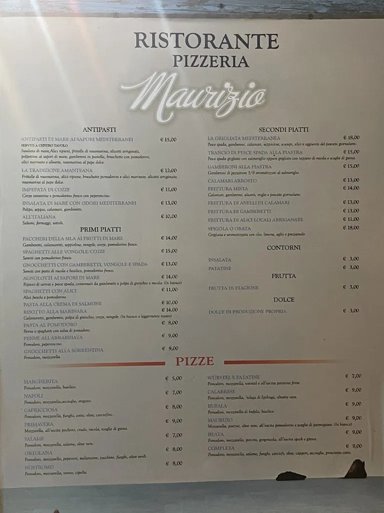 Menu_DA MAURIZIO - Pizzeria / Ristorante_Amantea_image_2