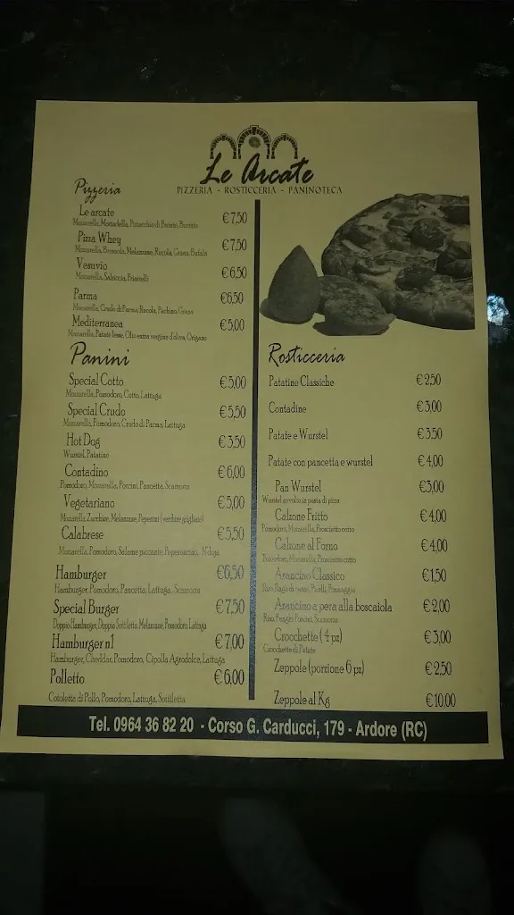 Menu_Pizzeria Le Arcate_Ardore_image_1