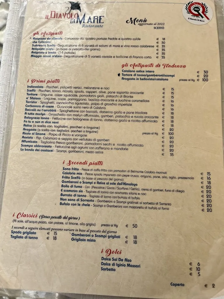 Menu_Ristorante Al Povero Pesce di Roberto Migliore_Belvedere Marittimo_image_1