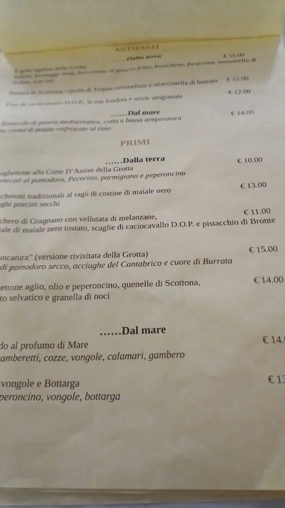 Menü_La Grotta Griglieria Brancaleone_Brancaleone-Marina_Bild_2