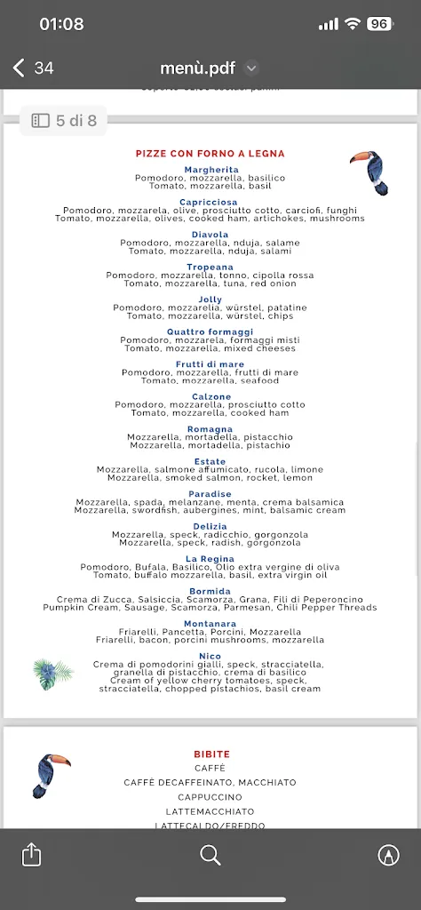 Menu_Paradise beach_Briatico_image_2