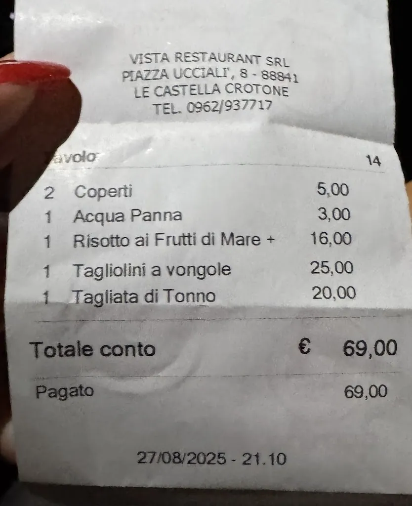 Sabrina Di Ceglie_VISTA RESTAURANT_Capo Rizzuto_review