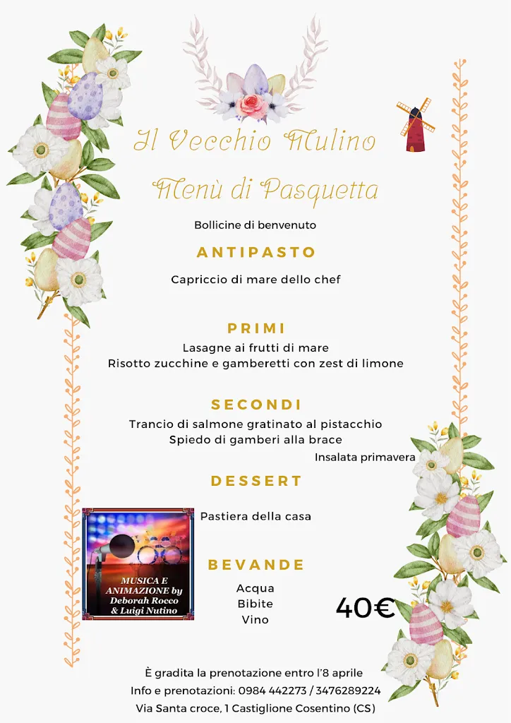 Menu_Ristorante Pizzeria Sala ricevimenti 