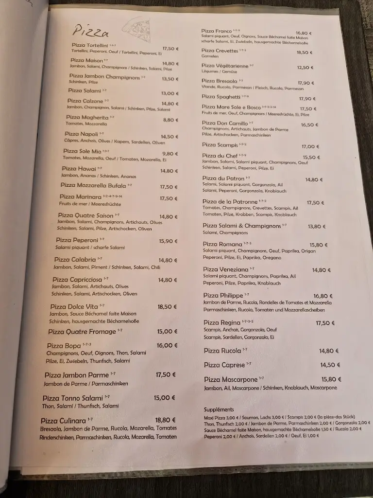 Menu_Restaurant Bella Calabria Sàrl_Wasserbillig_image_1