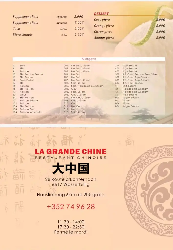 Menu_Restaurant Chinois la Grande Chine Sàrl_Wasserbillig_imagen_4