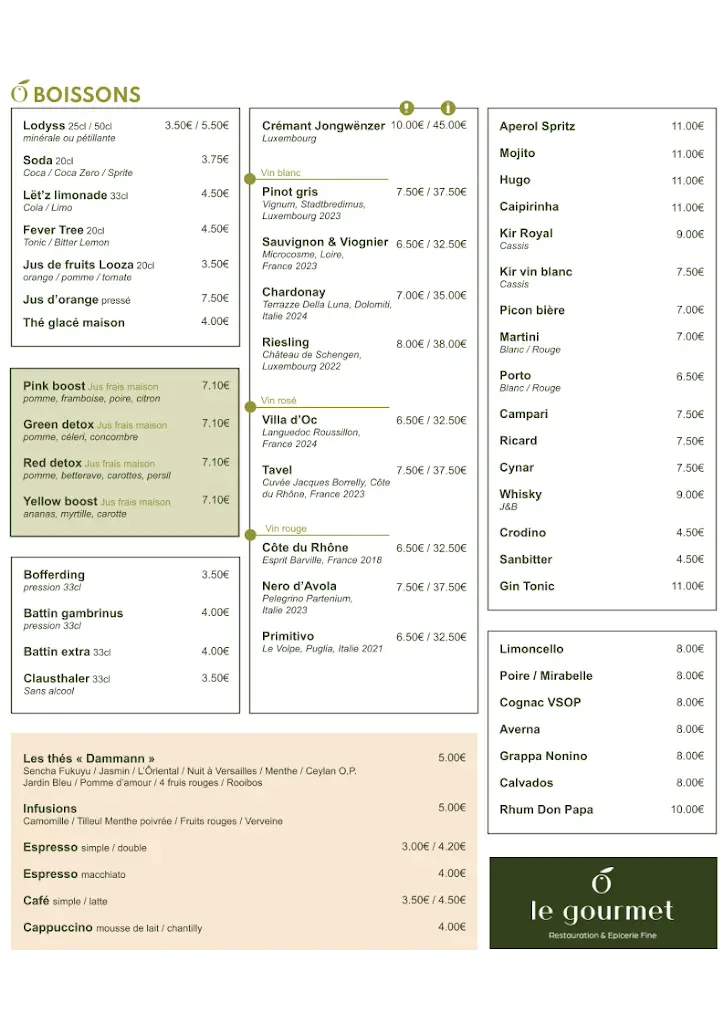 Menu_Restaurant Le Gourmet_Junglinster_imagen_1