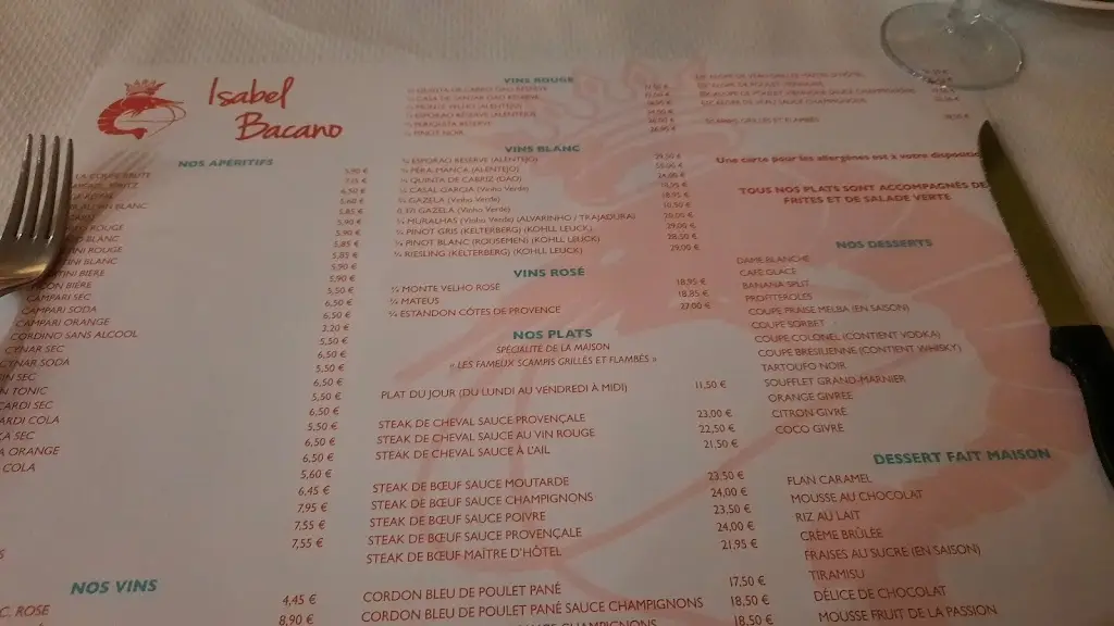 Menu_Chez Isabel Bacano Sàrl_Hesperange_imagen_4