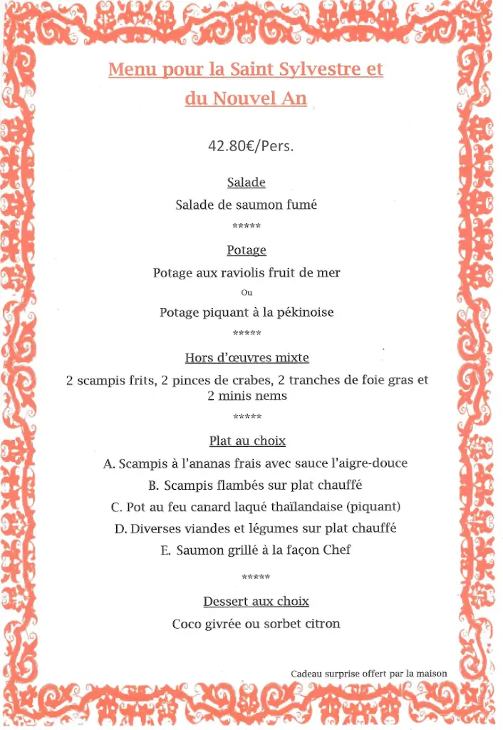 Menü_Restaurant Asiatique La Tour d'Or_Kayl_Bild_1