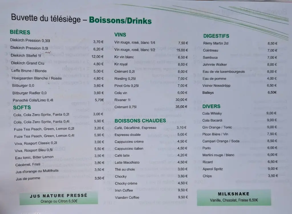 Menu_Buvette du télésiège_Vianden_imagen_2