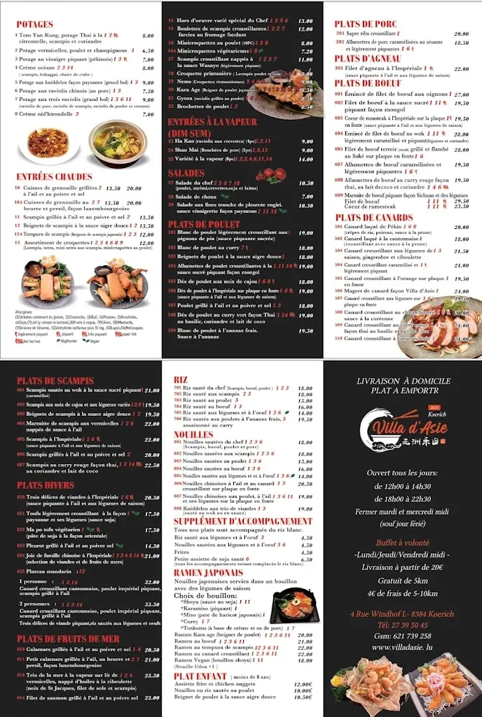 Menu_Restaurant Villa d'Asie_Koerich_imagen_1
