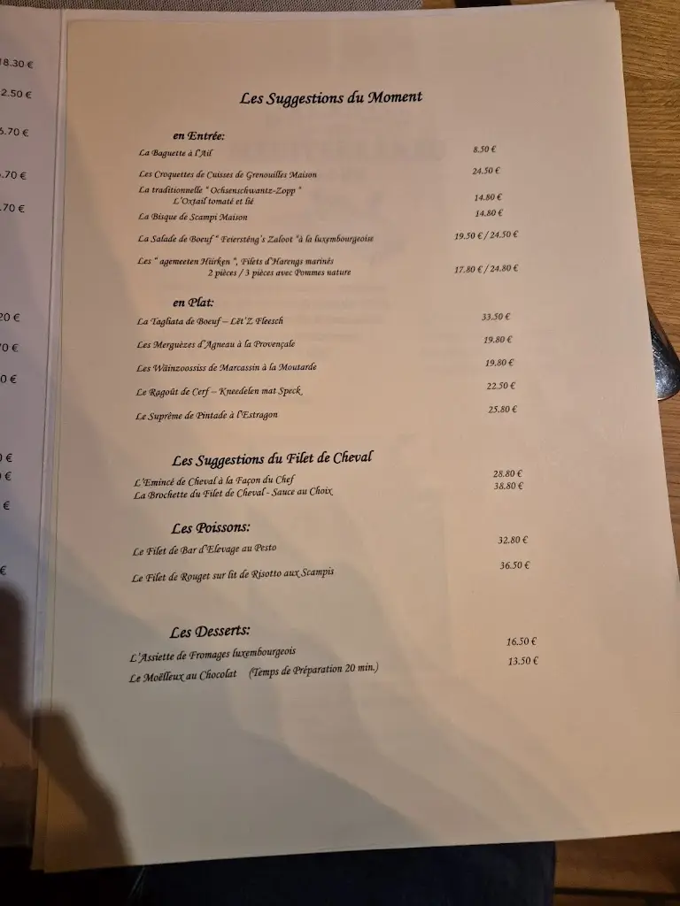 Menu_Restaurant Les Ecuries du Parc_Clervaux_imagen_4