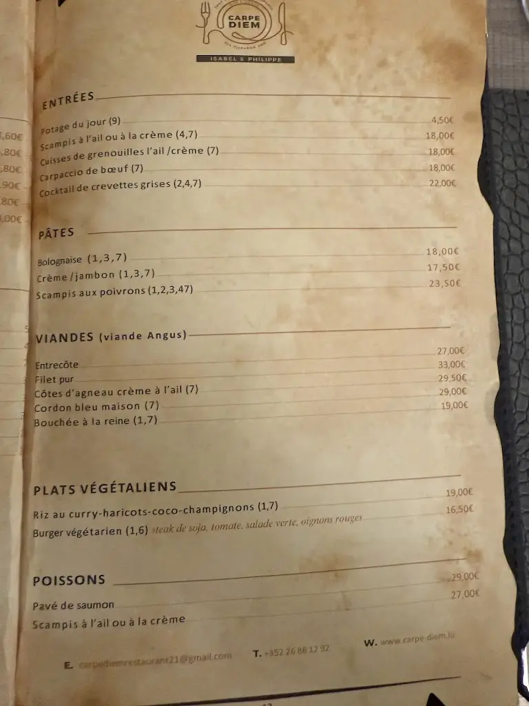 Menu_Restaurant Carpe Diem_Grosbous_imagen_2