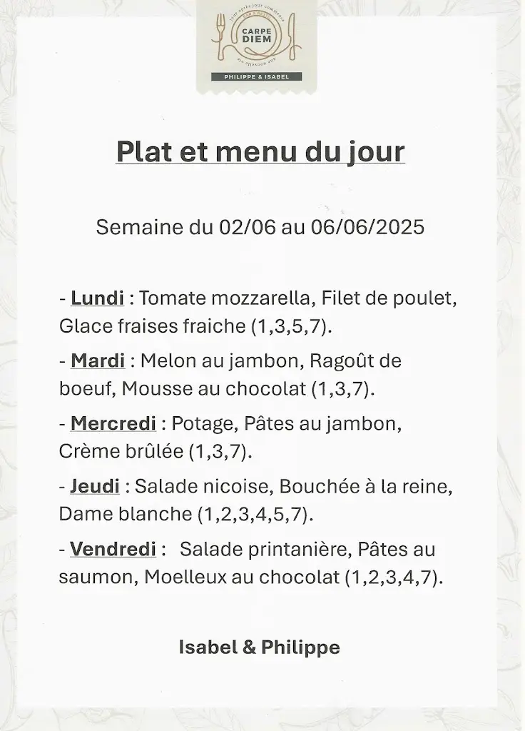 Menu_Restaurant Carpe Diem_Grosbous_imagen_3