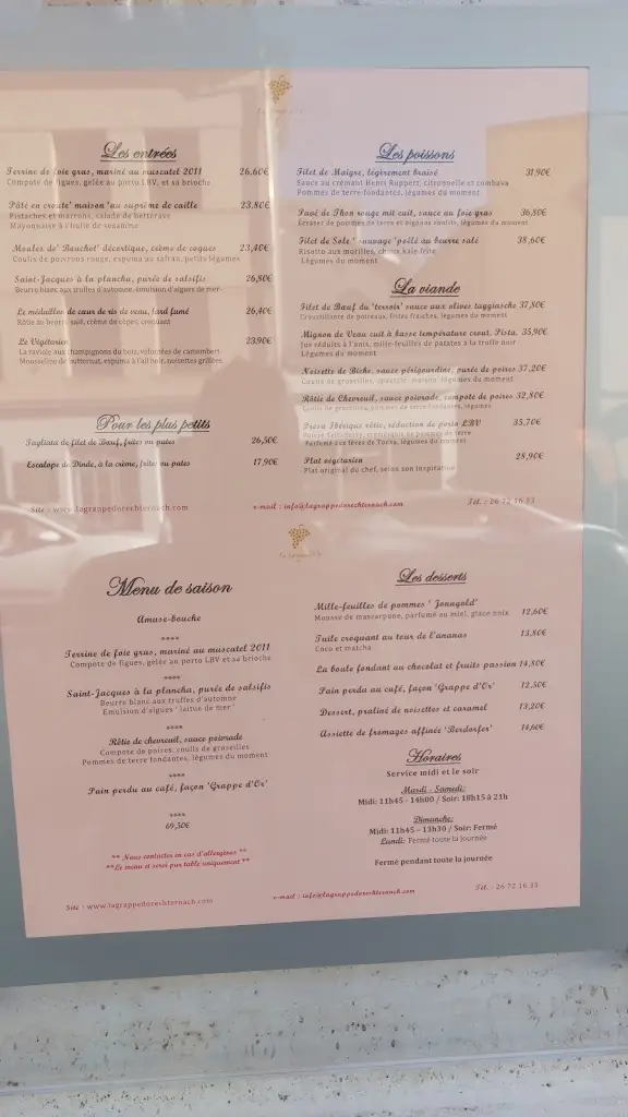 Menu_La Grappe d'Or_Rosport_imagen_1