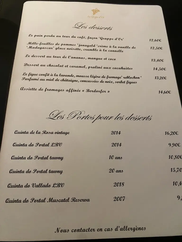 Menu_La Grappe d'Or_Rosport_imagen_2