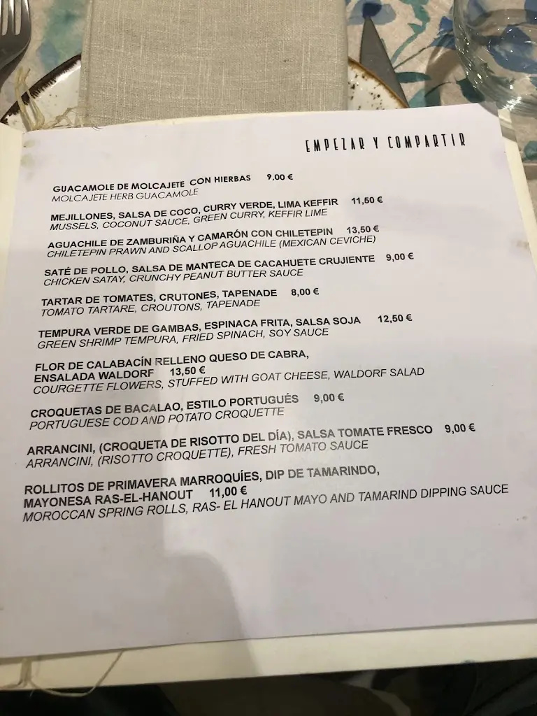 Menu_La Galerie_Bigonville_imagen_2