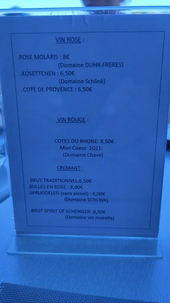Menu_Restaurant Auberge du Lac, Machtum_Machtum_image_4