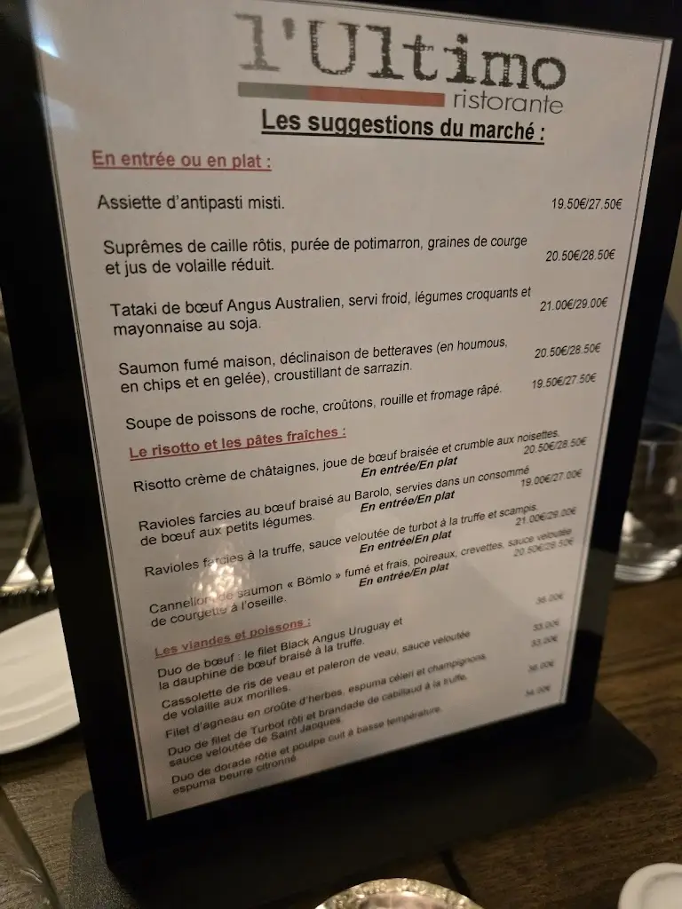 Menu_Restaurant l'Ultimo_Mamer_imagen_1