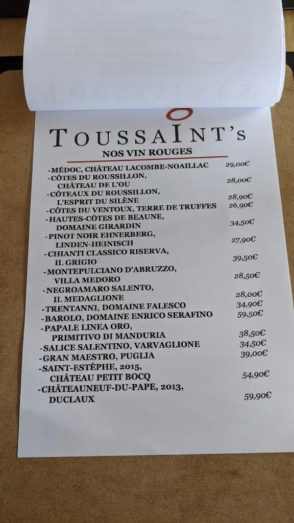Menu_Brasserie Restaurants Toussaints_Mamer_image_2