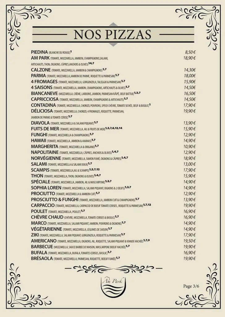 Menu_Restaurant Pizzeria Am Park_Colmar-Berg_imagen_2