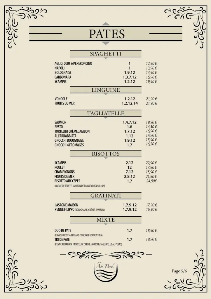 Menu_Restaurant Pizzeria Am Park_Colmar-Berg_imagen_4