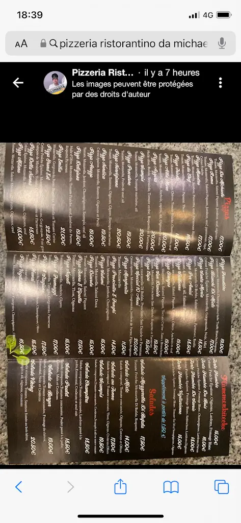 Menu_Michaelo's Pizzeria_Useldange_imagen_1