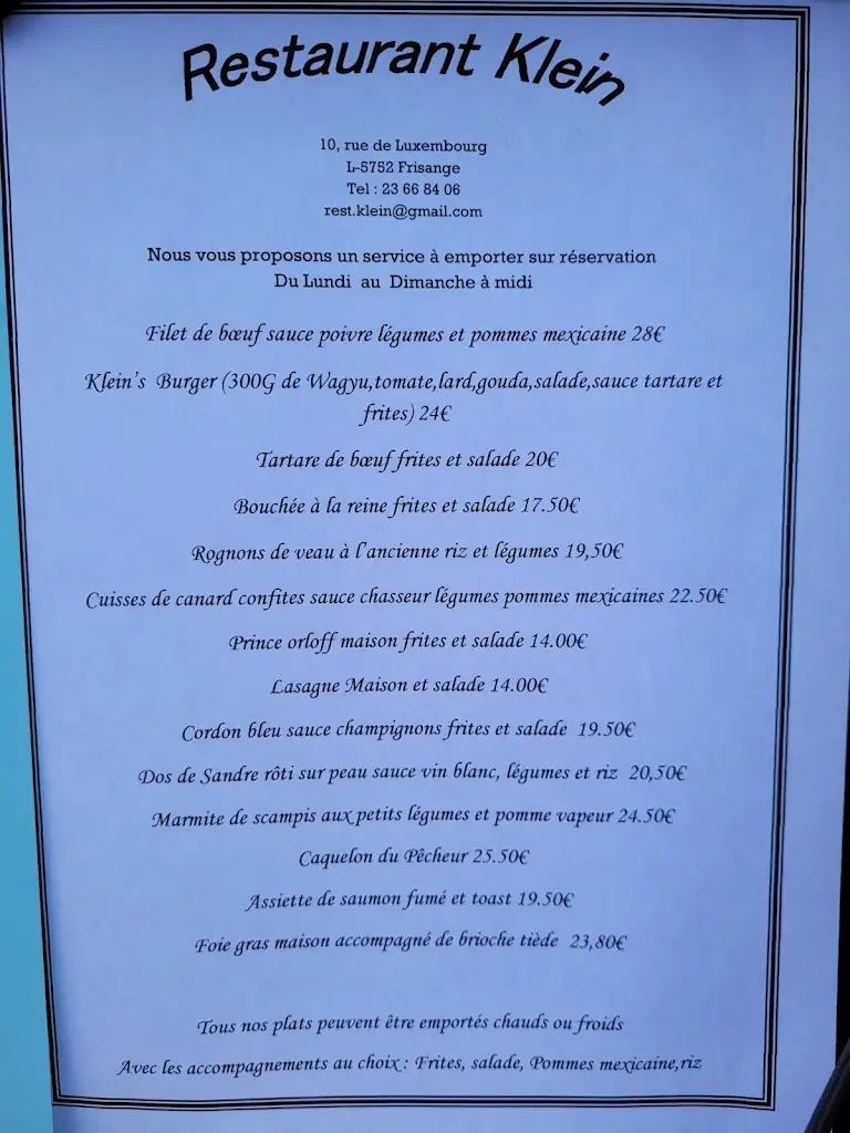 Menu_Restaurant Klein_Frisange_imagen_4