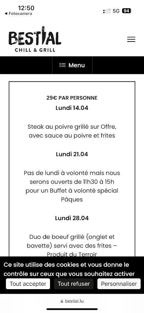 Menu_Bestial Chill & Grill_Steinfort_imagen_2