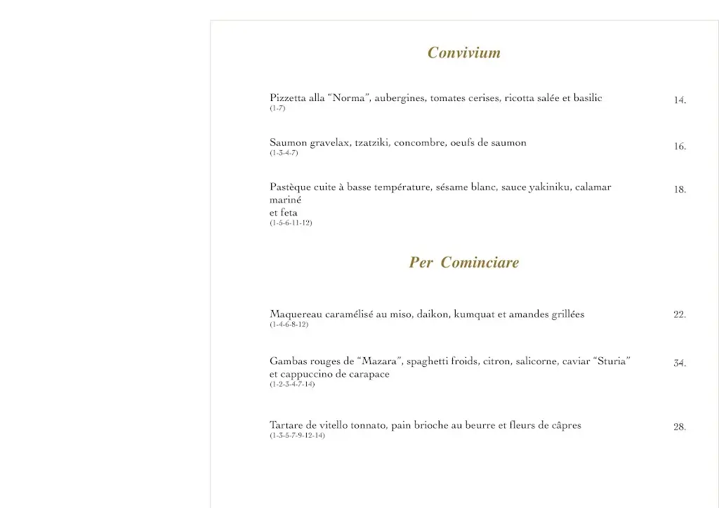 Menu_Kore Ristorante_Steinfort_imagen_1