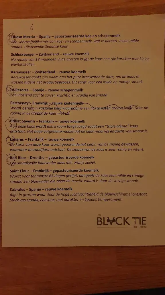 Menu_The Black Tie_Assen_image_1
