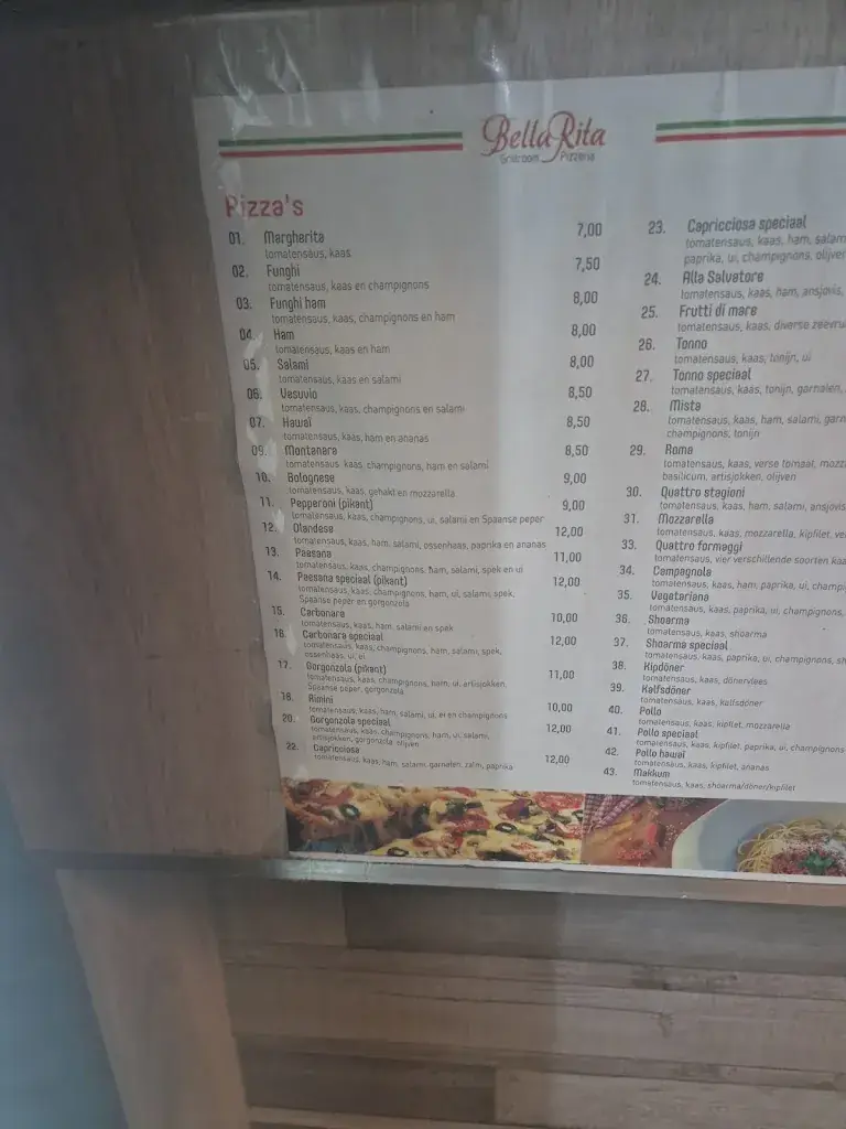 Menu_Bella Rita Grillroom Döner_Makkum_immagine_3