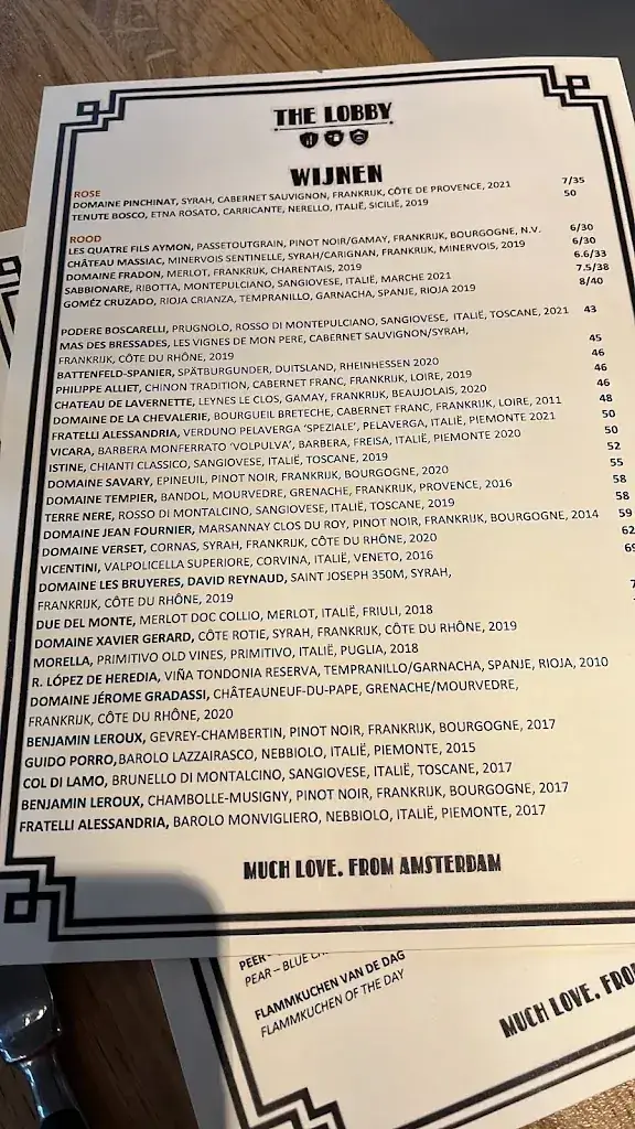 Menu_The Lobby Nesplein_Amsterdam_imagen_3