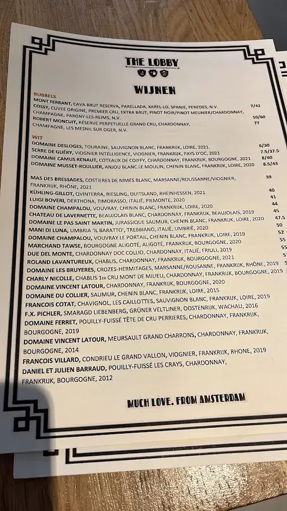 Menu_The Lobby Nesplein_Amsterdam_imagen_4