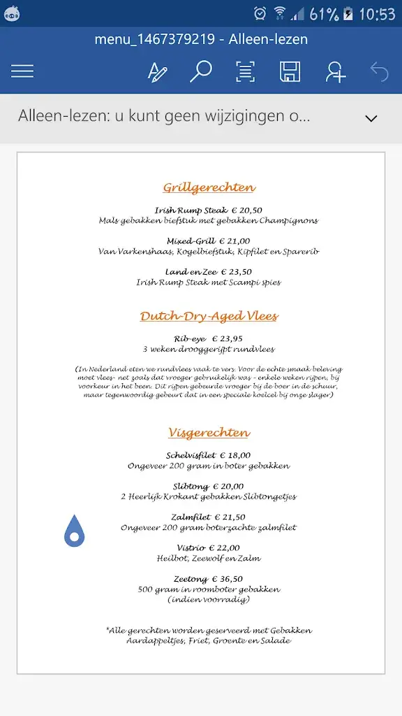 Menu_Restaurant De Richel_Oost-Vlieland_image_1