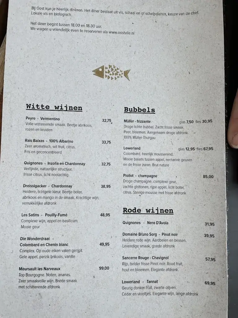 Menu_Strandpaviljoen Oost, Vlieland_Oost-Vlieland_image_2