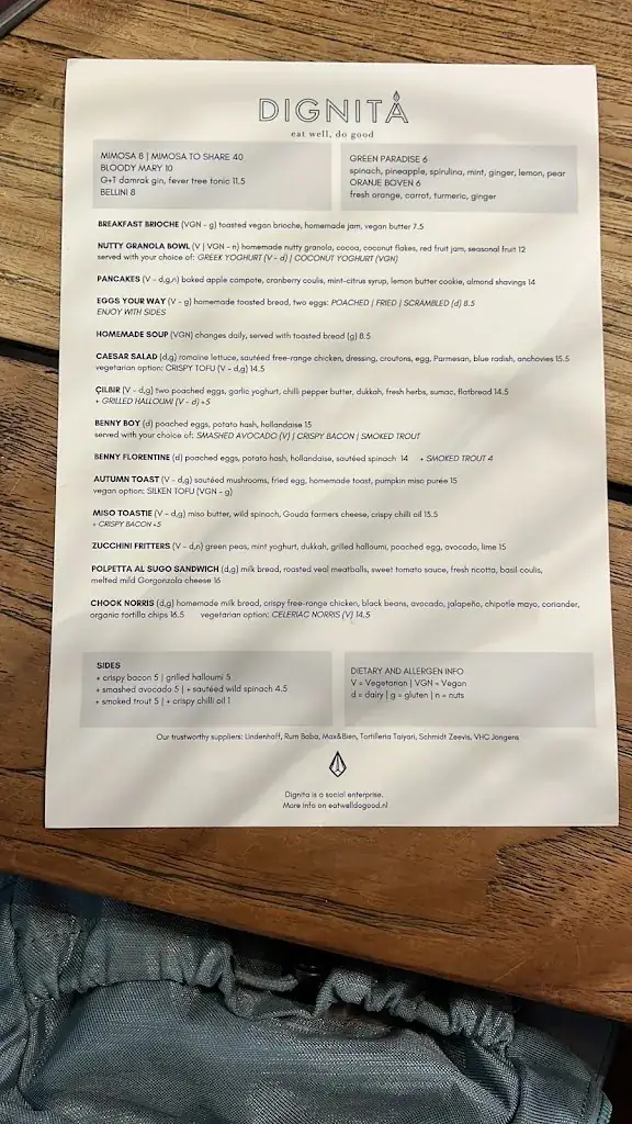 Menu_Dignita Vondelpark_Amsterdam_image_4