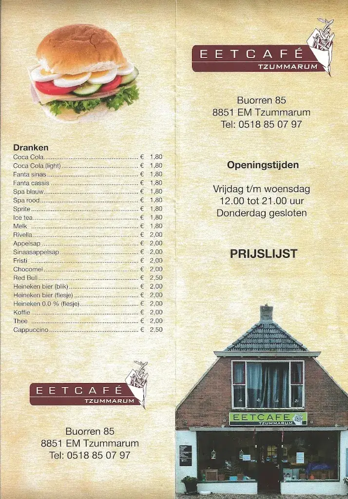 Menu_Eetcafé 'De Buorren'_Tzummarum_image_1